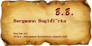 Bergmann Boglárka névjegykártya